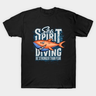 Baby shark grown up on Shark Sea Spirit Diving T-Shirt